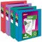 Avery Durable View 3 Ring Binders, 2 Inch Slant Rings, 530-Sheet Capacity, DuraHinge, 2.8 Inch Wide Spine, Customizable Clear Covers and Spine, Assorted Bright Colors (4-Pack of 05635)